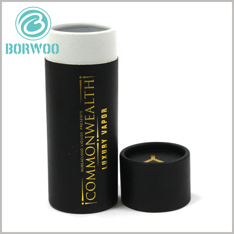 custom black paper tube packaging boxes with logo wholesale.