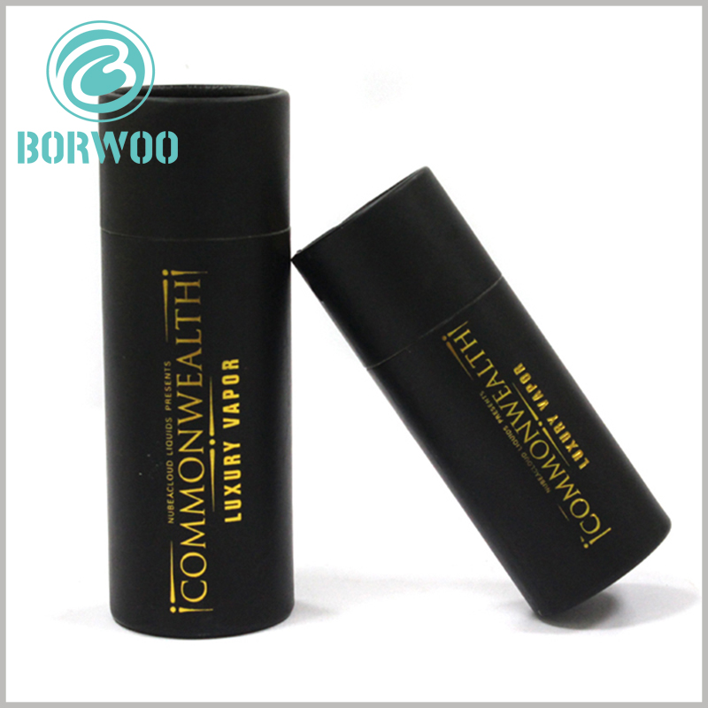 custom black paper tube packaging boxes with paper lids.Custom high quality black paper tube packaging boxes with paper lids for essential oil