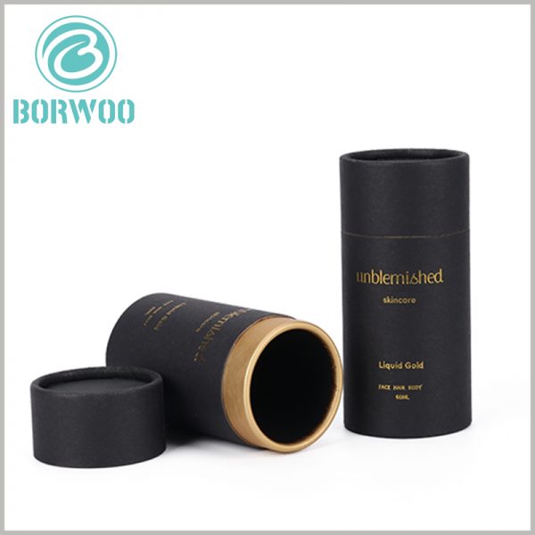 custom black paper tube packaging for 60 ml skincare
