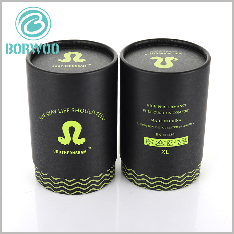 custom black paper tube packaging with logo. The brand logo and product name are printed in the most eye-catching position of the paper tube, which can increase the brand's attention.