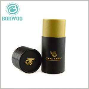 custom black paper tube packaging with logo.Custom high-end black paper tube packaging with bronzing logo,High quality paper tube packaging for electronic products