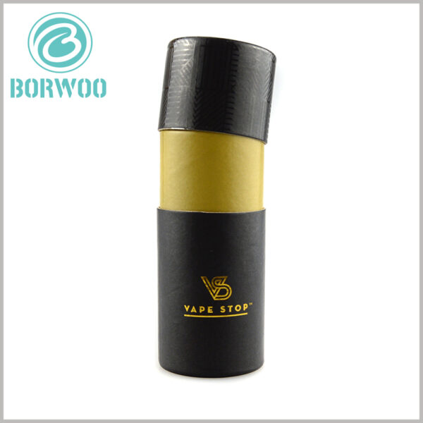 custom black paper tube packaging with logo wholesale.