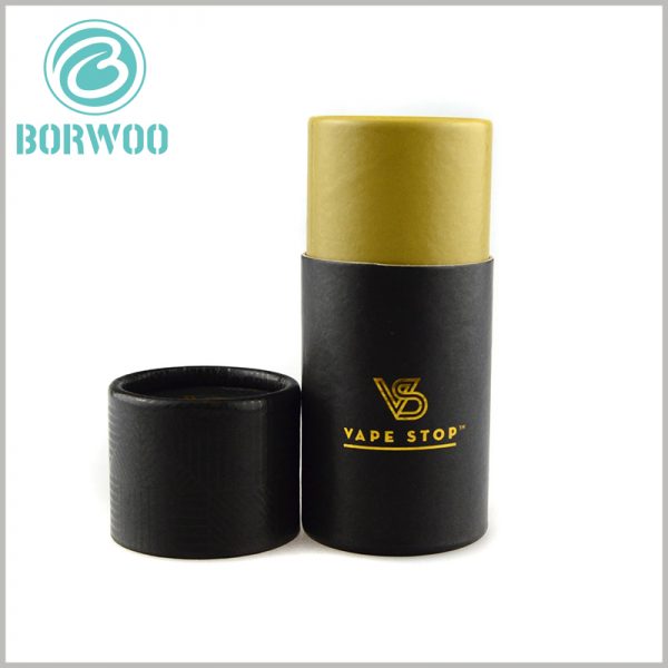 custom black paper tube packaging with paper lids wholesale.