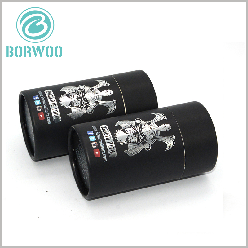 custom black paper tube packaging