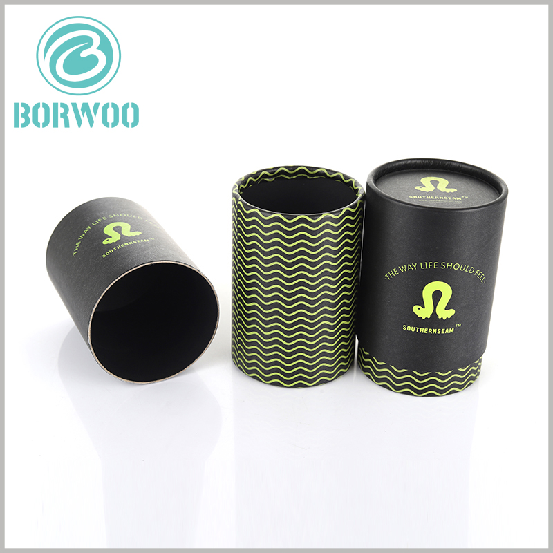 custom black round tube packaging boxes. The customized paper tube packaging design is unique and attractive and can enhance the competitive advantage of the product.