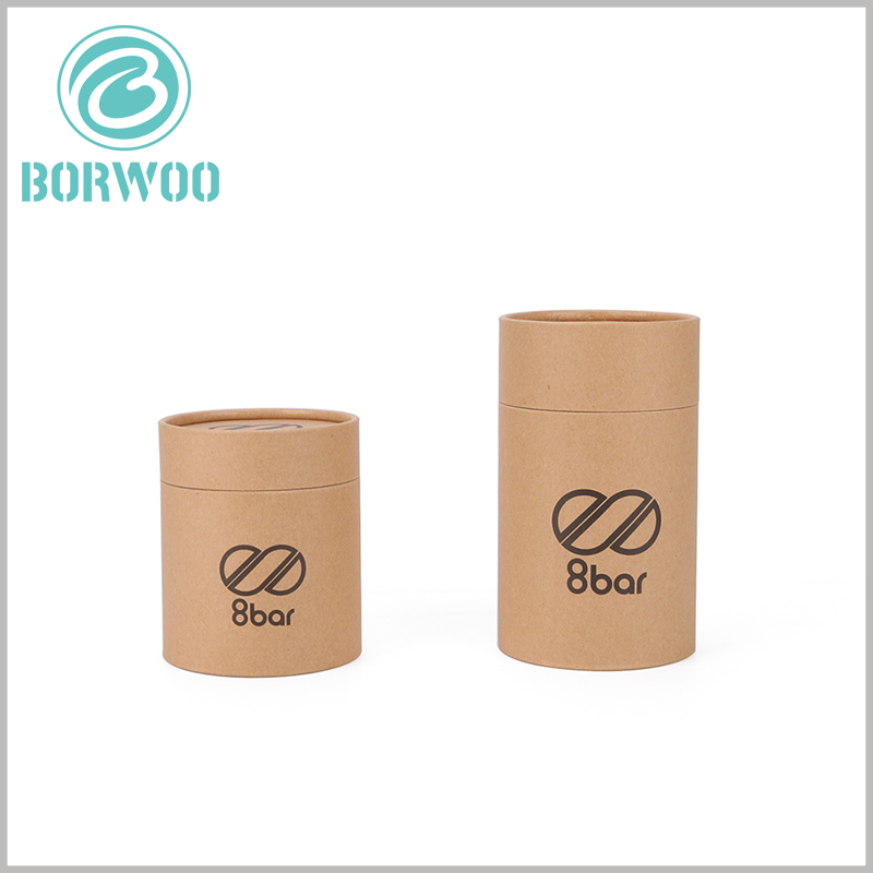 custom brown kraft paper tube packaging boxes with logo.Tube packaging for T-shirt, candle, cup, gift, etc.