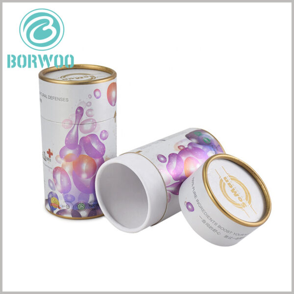 custom cardbord paper tube packaging for cosmetics. The edges of the customized cosmetic tube packaging are curled and the curled part is smooth.