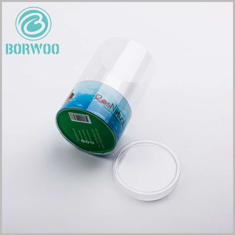 custom cheap clear tube packaging with printed plastic lids