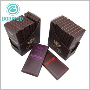 custom chocolate bar packaging boxes design.Taking brown as the theme color of customized packaging is closely related to the characteristics of chocolate products.