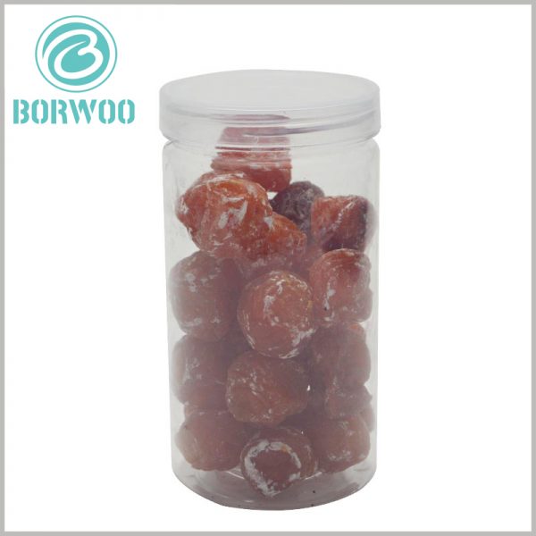 custom clear plastic tube food packaging for dry fruits