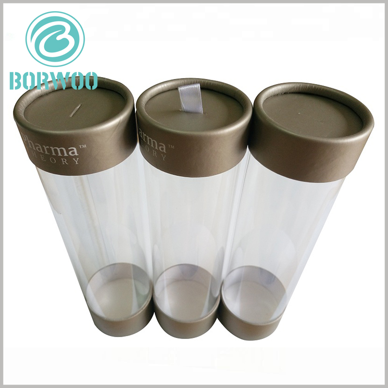 custom clear plastic tube packaging with paper lids.wholesale high quality clear plastic tube packaging with lids
