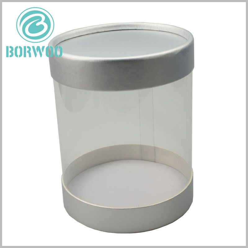 custom clear tube packaging boxes with paper lids.Good product display boxes for food or gifts