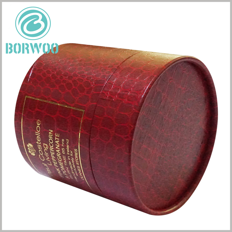 custom creative Litchi pattern leather paper tube packaging wholesale.