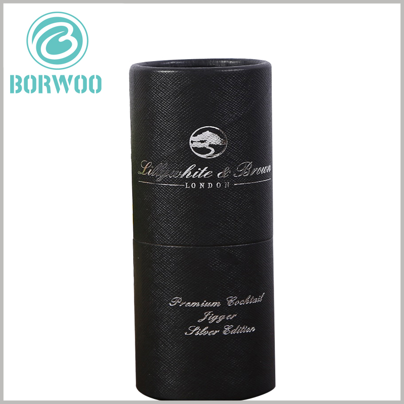 custom creative black cardboard tube packaging. The black paper tube packaging has a unique vision, and the hot printed fonts are particularly noticeable in the black packaging.