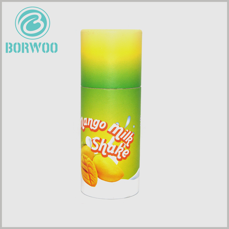 custom creative cardboard tube food packaging for mango milk shake