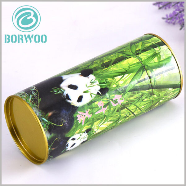 custom creative paper tube packaging with iron for green tea