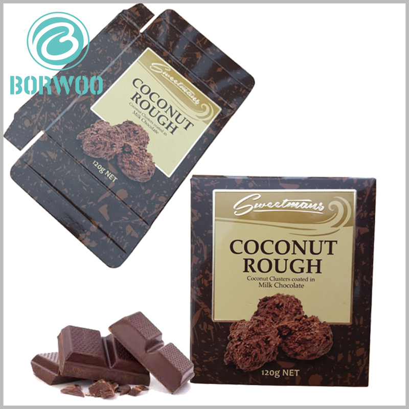 custom eco friendly chocolate packaging boxes.The food packaging can be folded so that the packaging does not take up too much space when not in use.