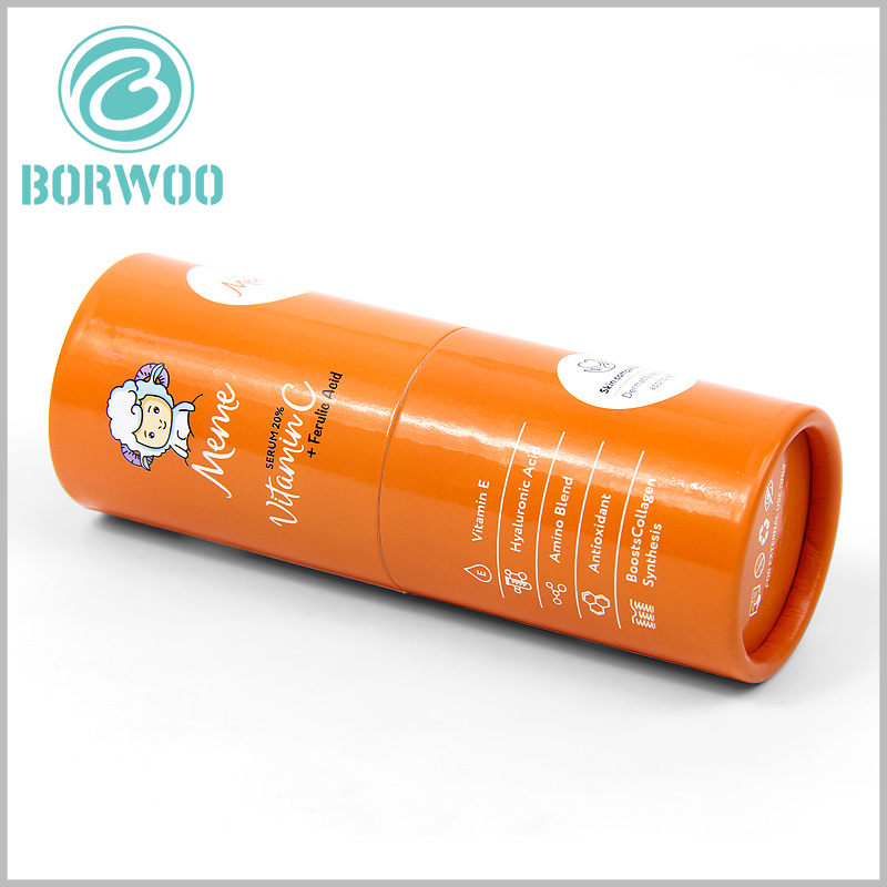 custom food tube packaging for collagen boxes.The background pattern of the packaging is orange, which is consistent with the concept of organic products.