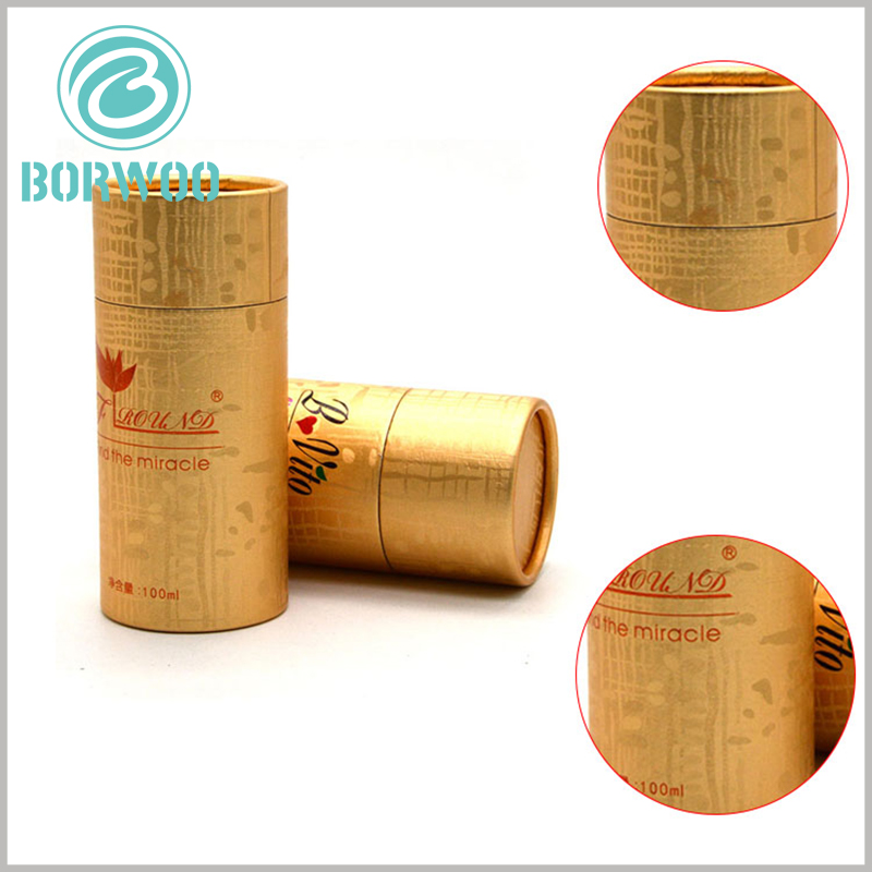 custom golden paper material tube packaging for essential oil.