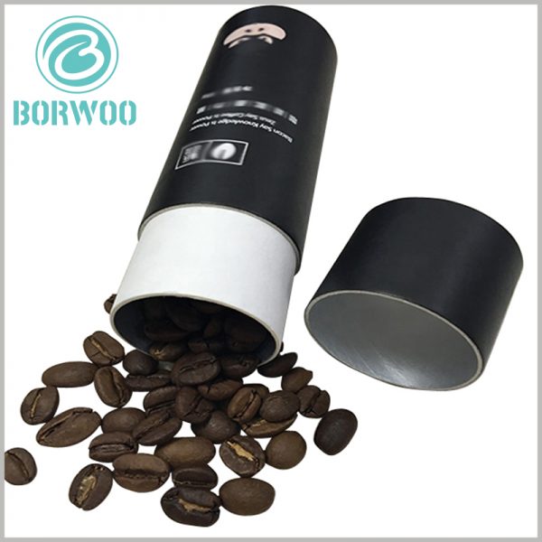 custom high quality black cardboard tube for coffee bean packaging.Proprietary packaging design, through CMYK printing can improve the promotional function of product packaging.