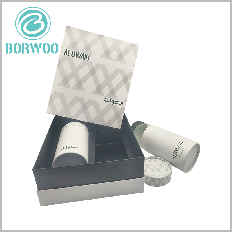 custom honey jar packaging tube and 2 jar gift box, can provide the most perfect customized packaging solution according to the product.