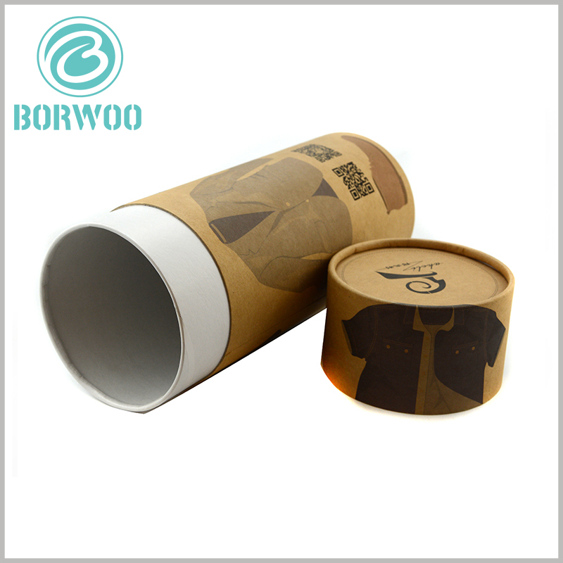 custom kraft paper tube box packaging for t-shirts