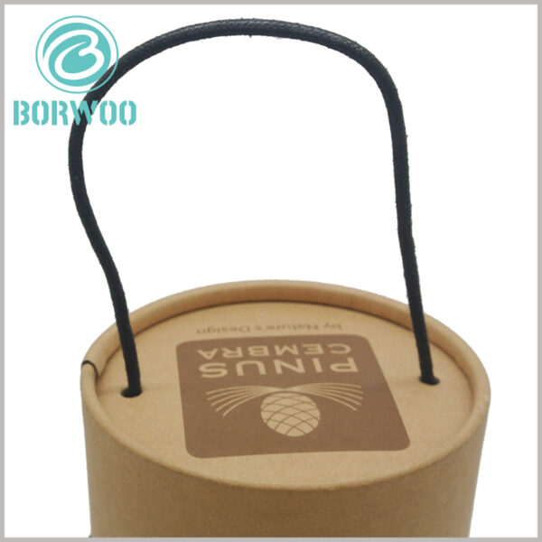 custom kraft paper tube packaging boxes with handle