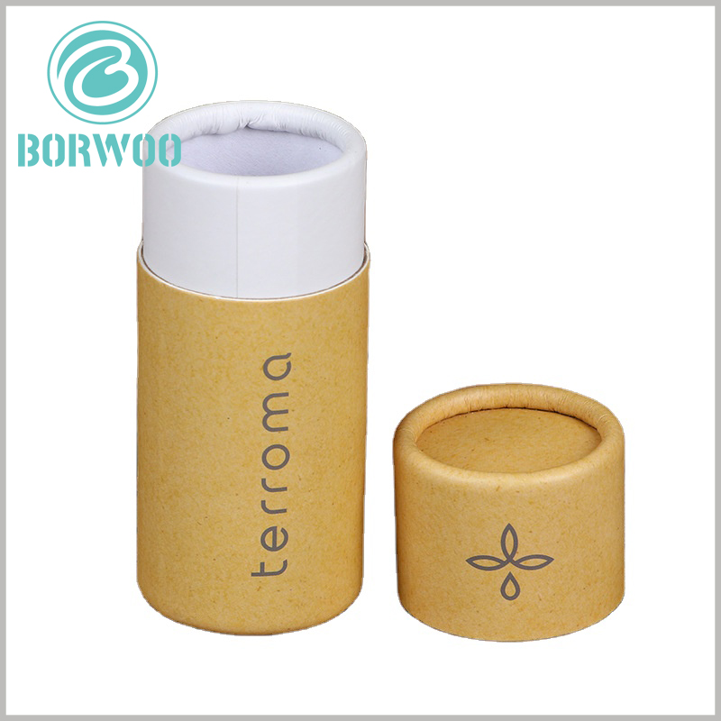 custom kraft paper tube packaging boxes. Product and brand-related information are printed on customized packaging to promote product sales.