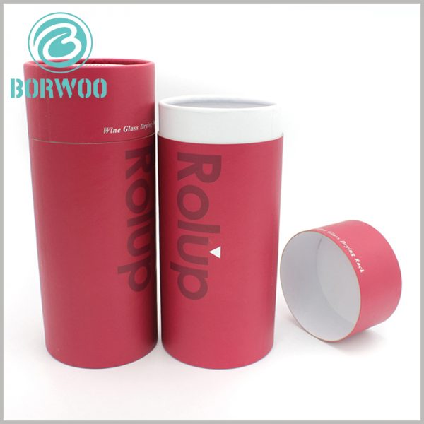 custom large cardboard round tube packaging for wine.wholesale large cardboard tube food packaging for wine glasses,custom round boxes with lids