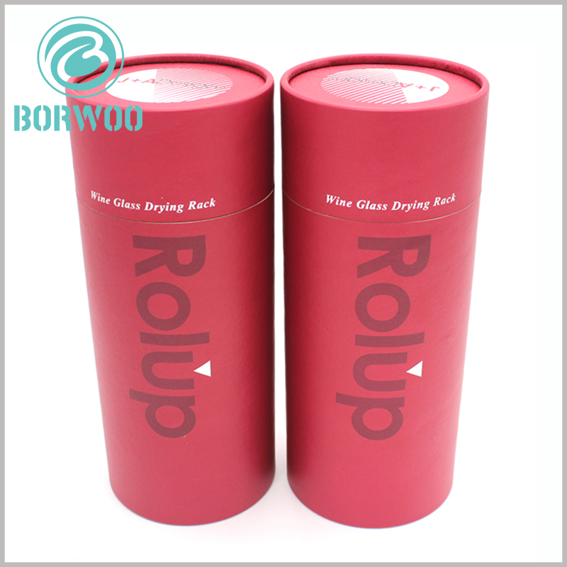custom large cardboard tube food packaging for wine.Red cardboard boxes for product