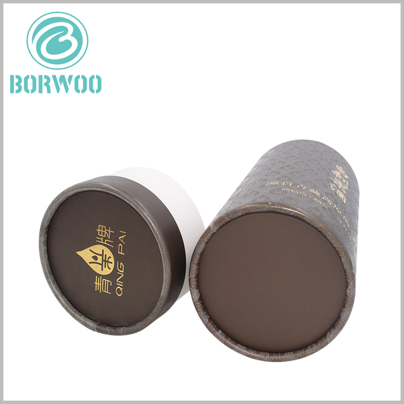 custom large cardboard tube for 500 ml wine packaging boxes. There is a brand logo formed by bronzing printing on the top of the paper tube cover, which can promote the product brand well.