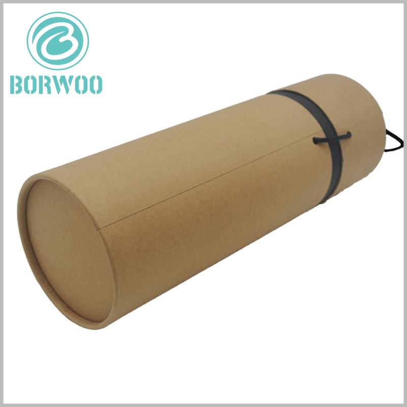 custom large kraft paper tube packaging with handle