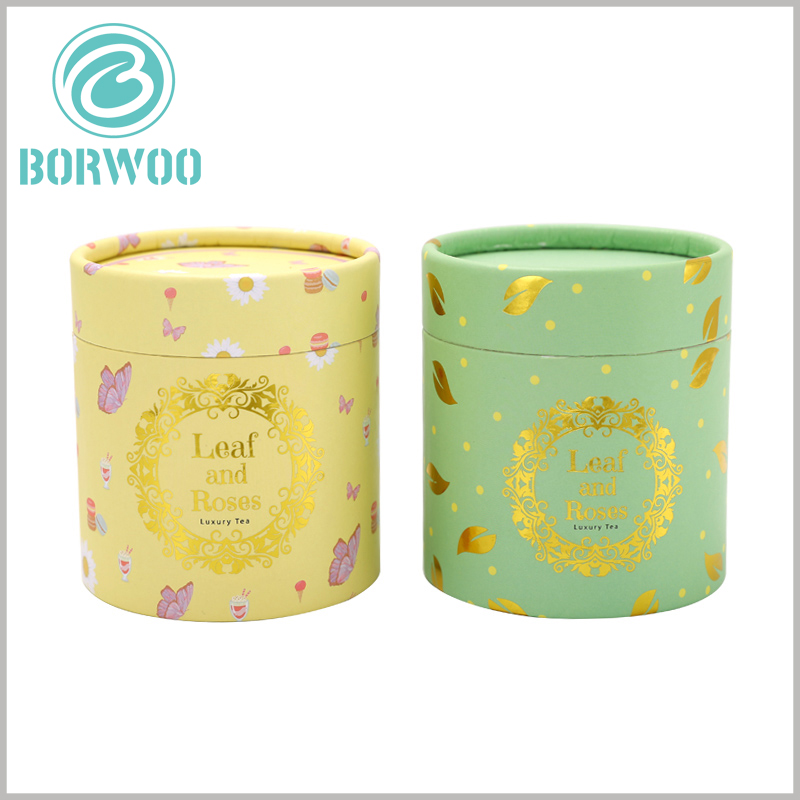 custom luxury fancy food tube packaging for tea.Determine the diameter and height of the round boxes based on the capacity of the tea leaves
