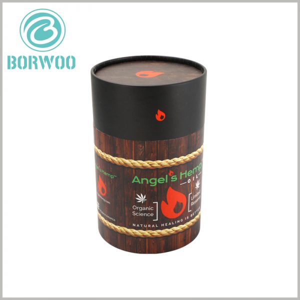 custom luxury paper tube packaging boxes wholesale.creative 3D Imitation wood packaging for essential oil boxes