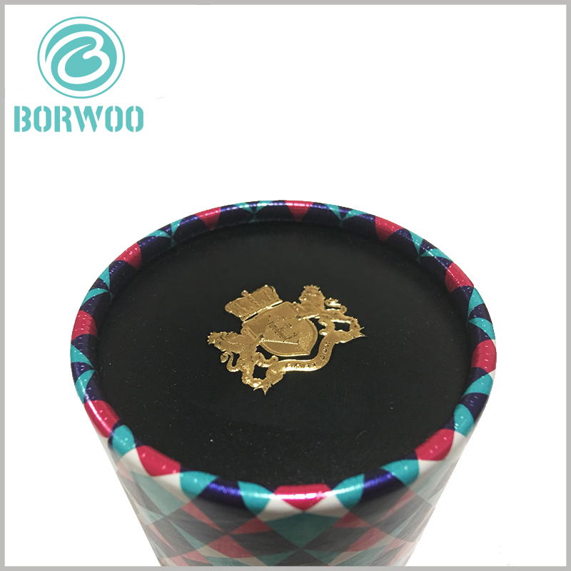 custom luxury paper tube packaging with bronzing logo