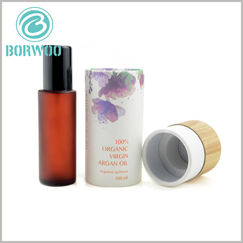 custom paper tube packaging boxes for essential oil.Small cylinder package with white EVA cylinder insert