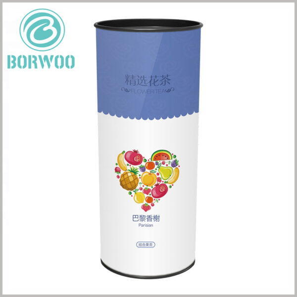custom printed paper tube for scented tea packaging boxes. The food packaging design is simple, but it can reflect the characteristics and attractiveness of the product.
