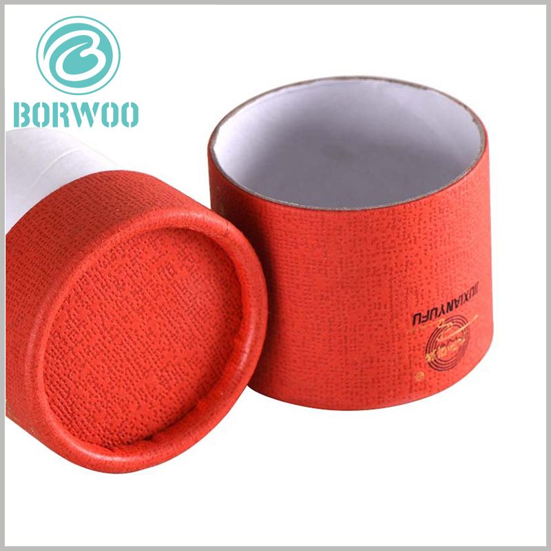 custom red cardboard tube boxes packaging for sandalwood oil
