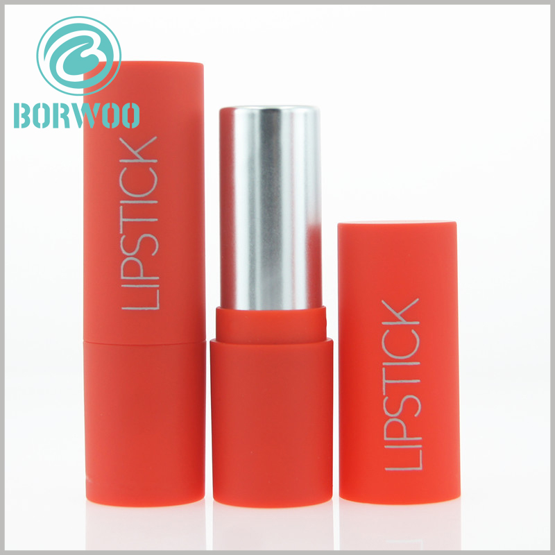 custom red empty paper lipstick tubes packaging with simple design.Pure color is simple but sometimes they work great!