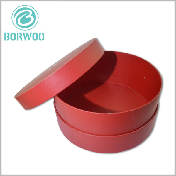 Custom large round gift boxes with lids Red dress packaging wholesale