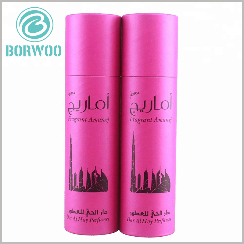 Pink round cardboard tubes gift packaging with window