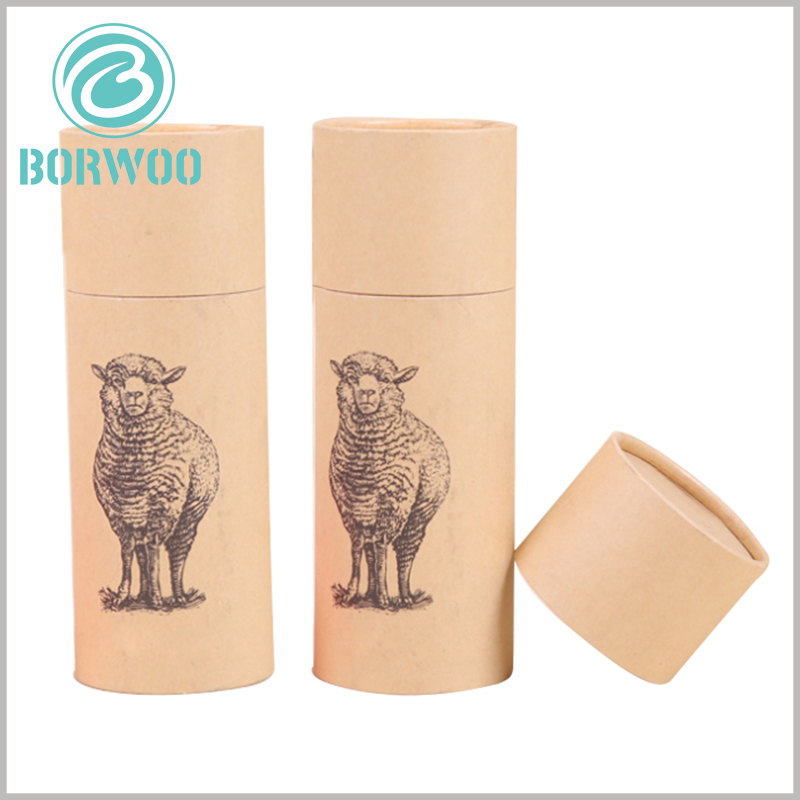 custom small Kraft paper tube packaging boxes with lids