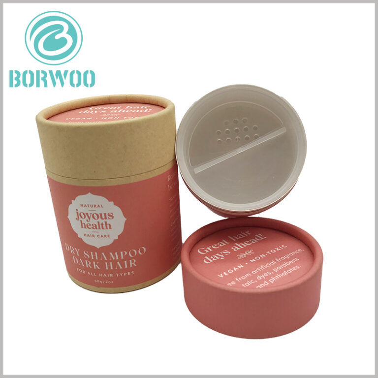 Custom tube packaging for dry shampoo powder