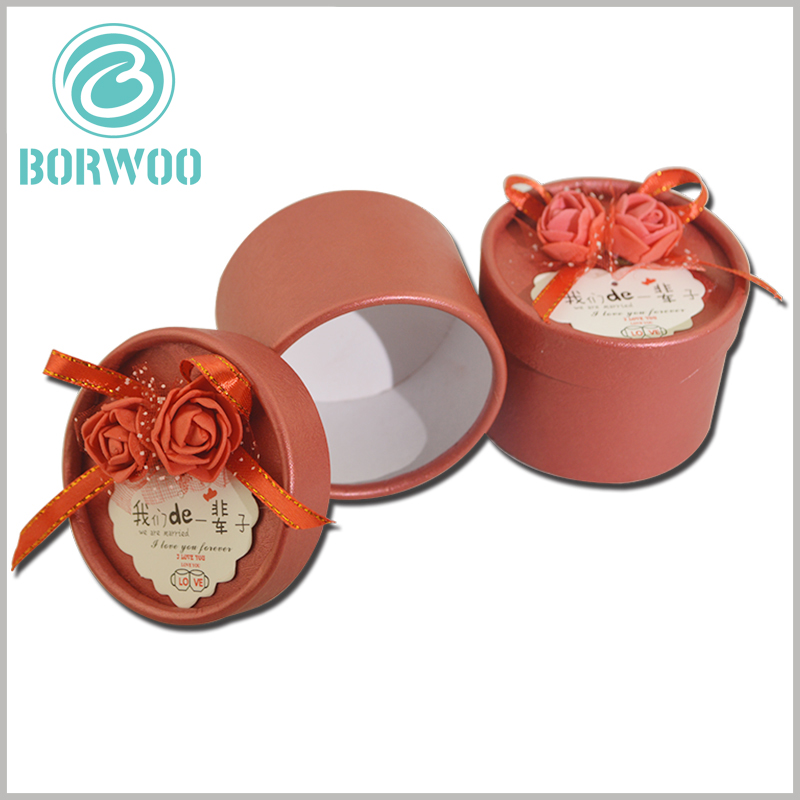 custom wedding gift tube packaging boxes with plastic rose flower