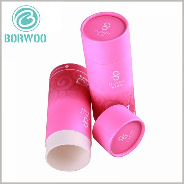 customized recyclable pink printed paper tube packaging boxes