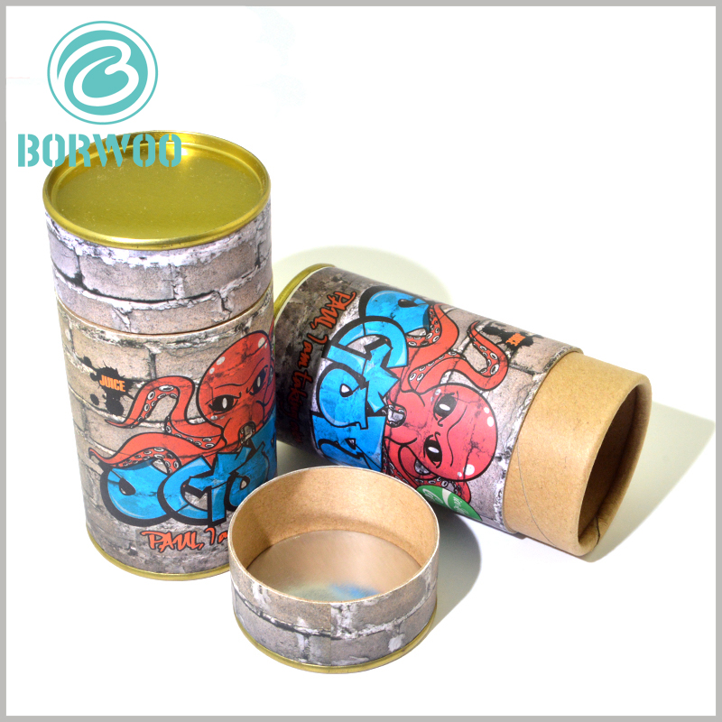 customkraft paper tube packaging boxes with iron lids