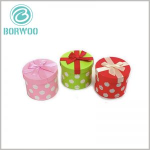 cute color round cardboard gift boxes with lids wholesale.custom packaging has an important impact on product sales and branding