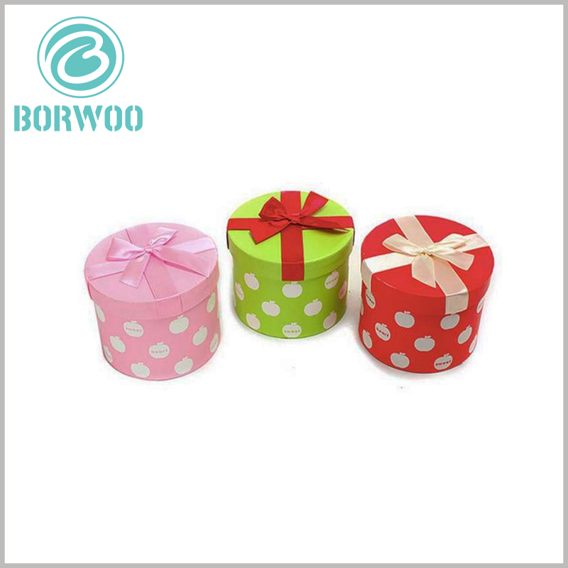 cute color round cardboard gift boxes with lids wholesale.custom packaging has an important impact on product sales and branding