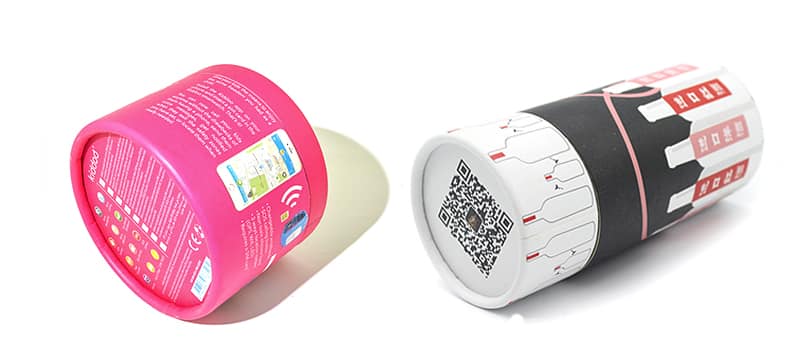 custom high quality cylinder packaging boxes with traceable QR code wholesale