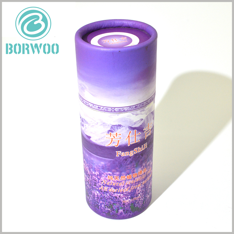 cylinder packaging for essential oil boxes